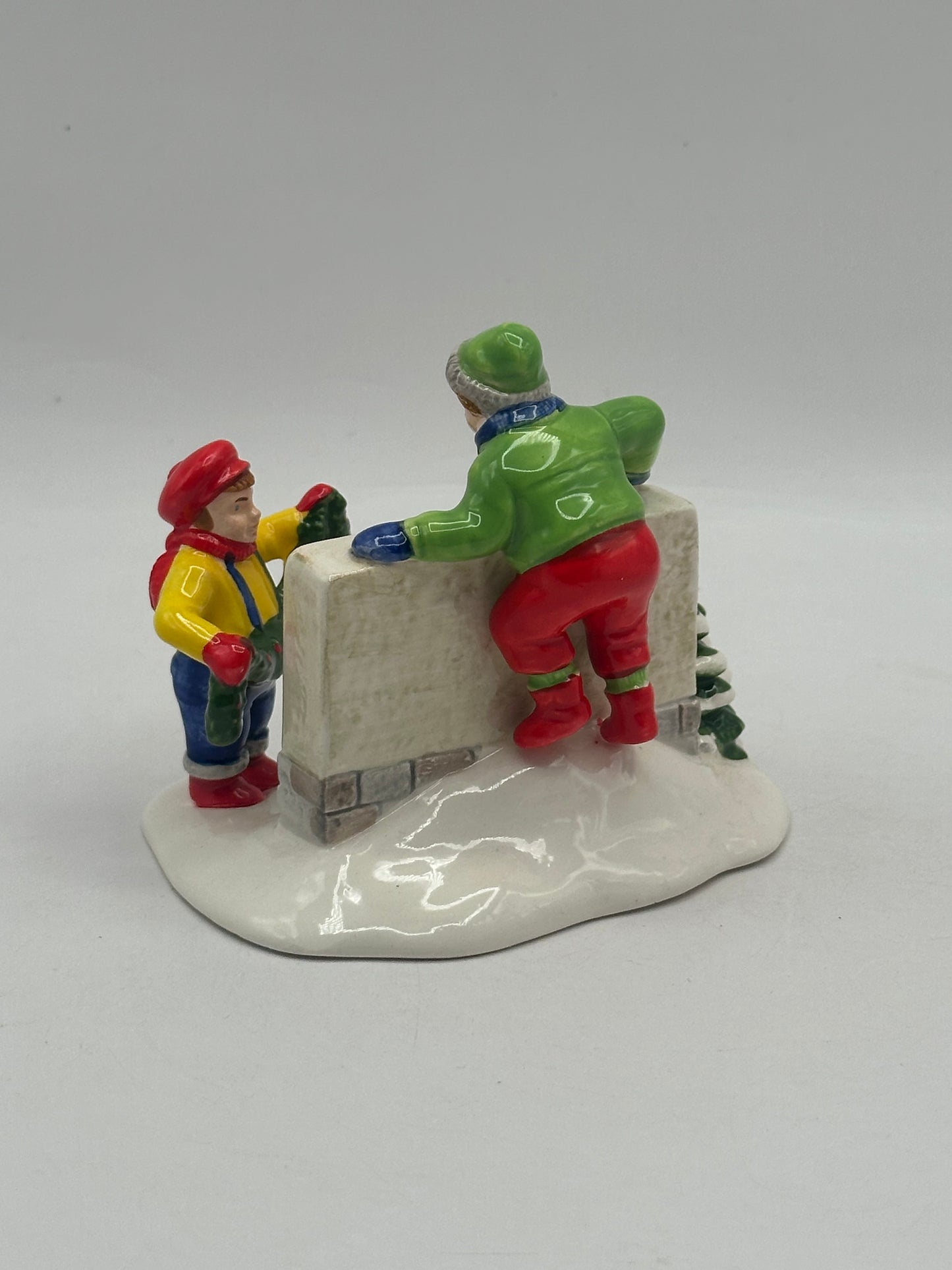 Dept 56 Original Snow Village Kids Decorating The Village Sign