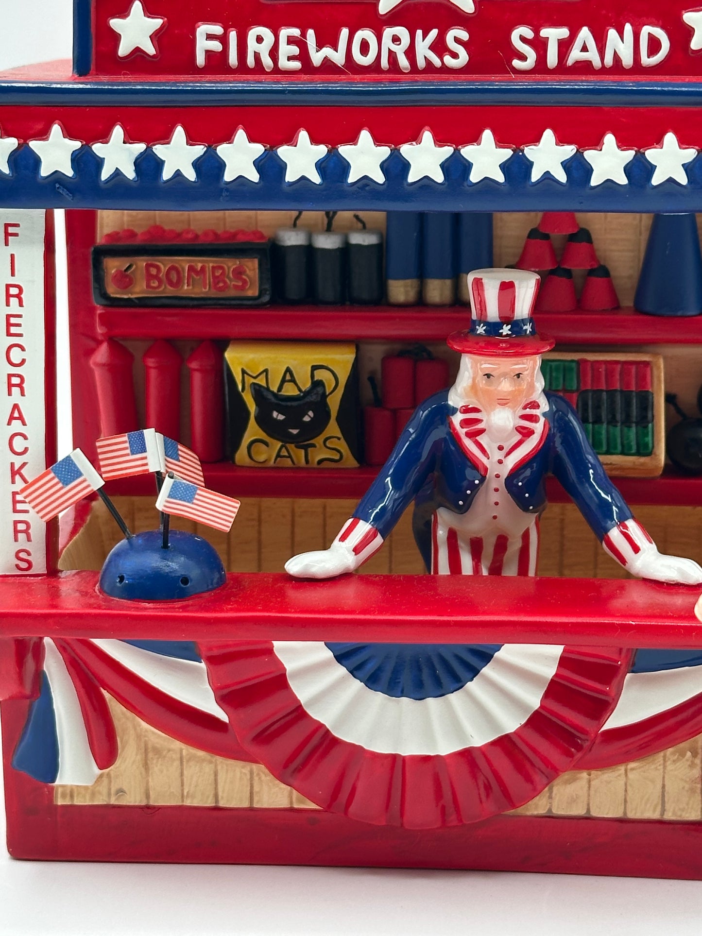 Dept 56 Original Snow Village Uncle Sam’s Fireworks Stand