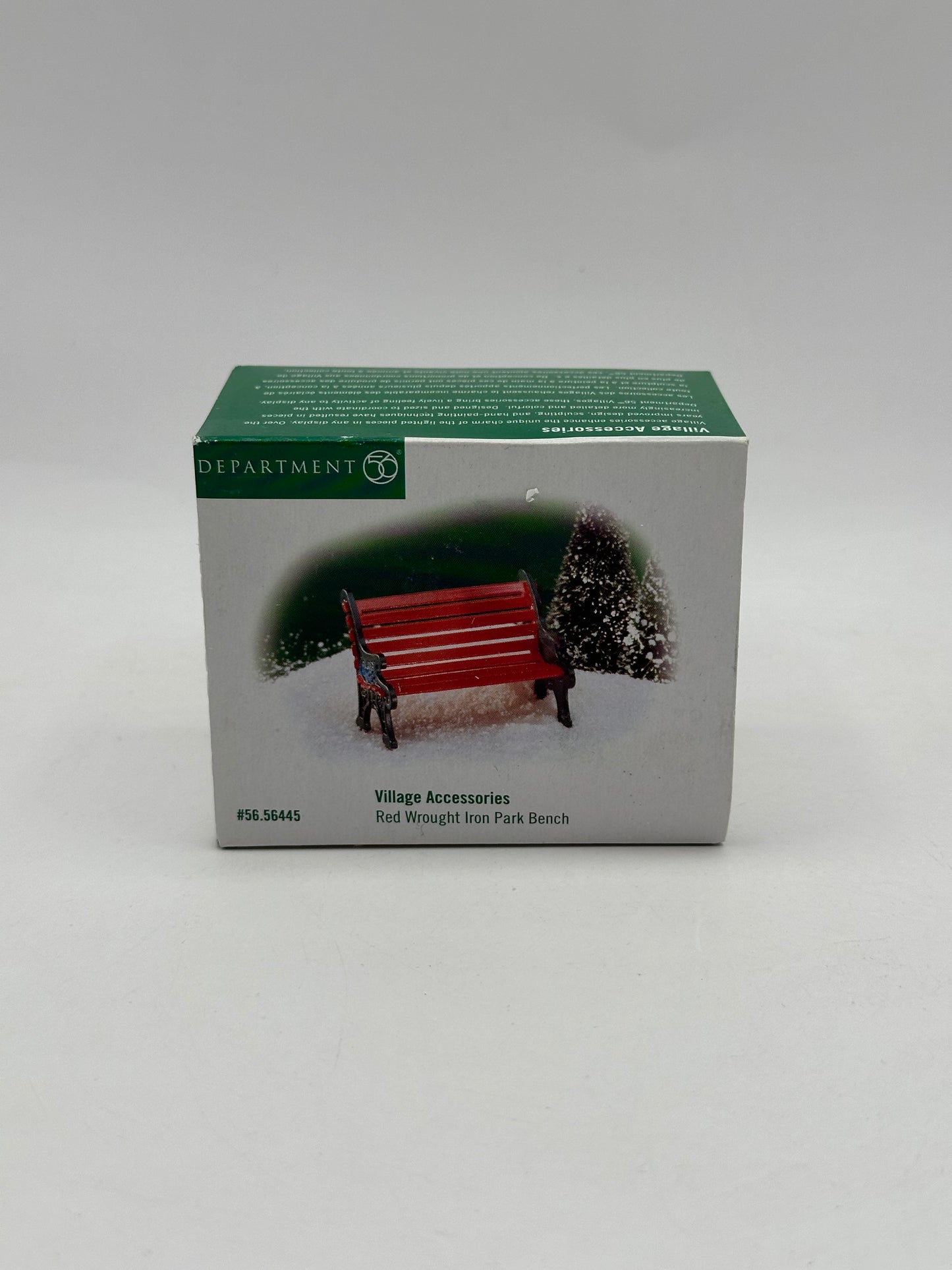 Dept 56 Christmas in the City Red Wrought Iron Park Bench