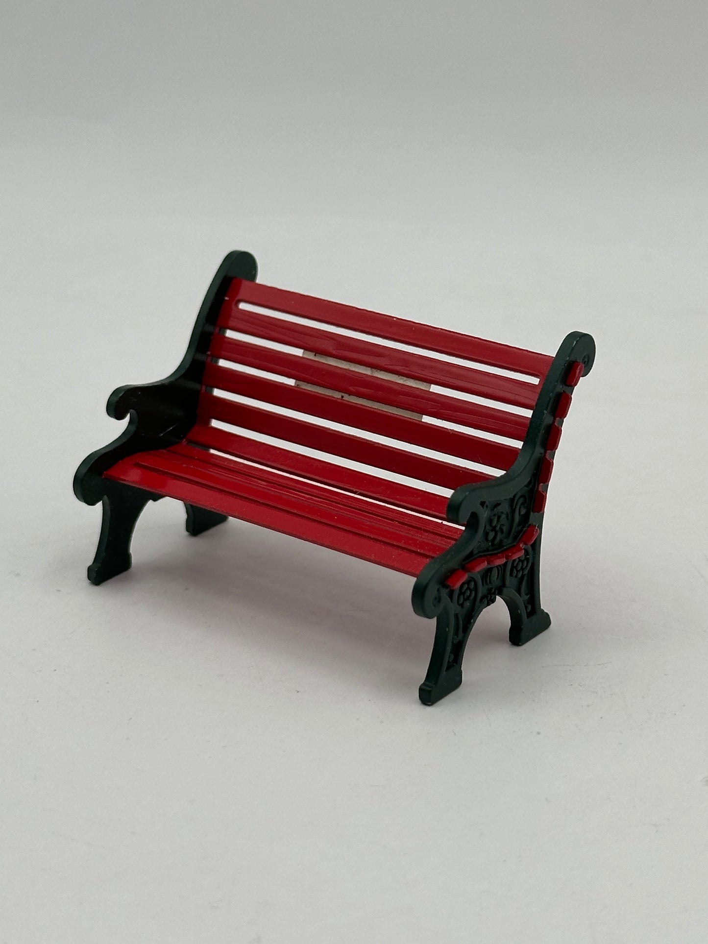 Dept 56 Christmas in the City Red Wrought Iron Park Bench