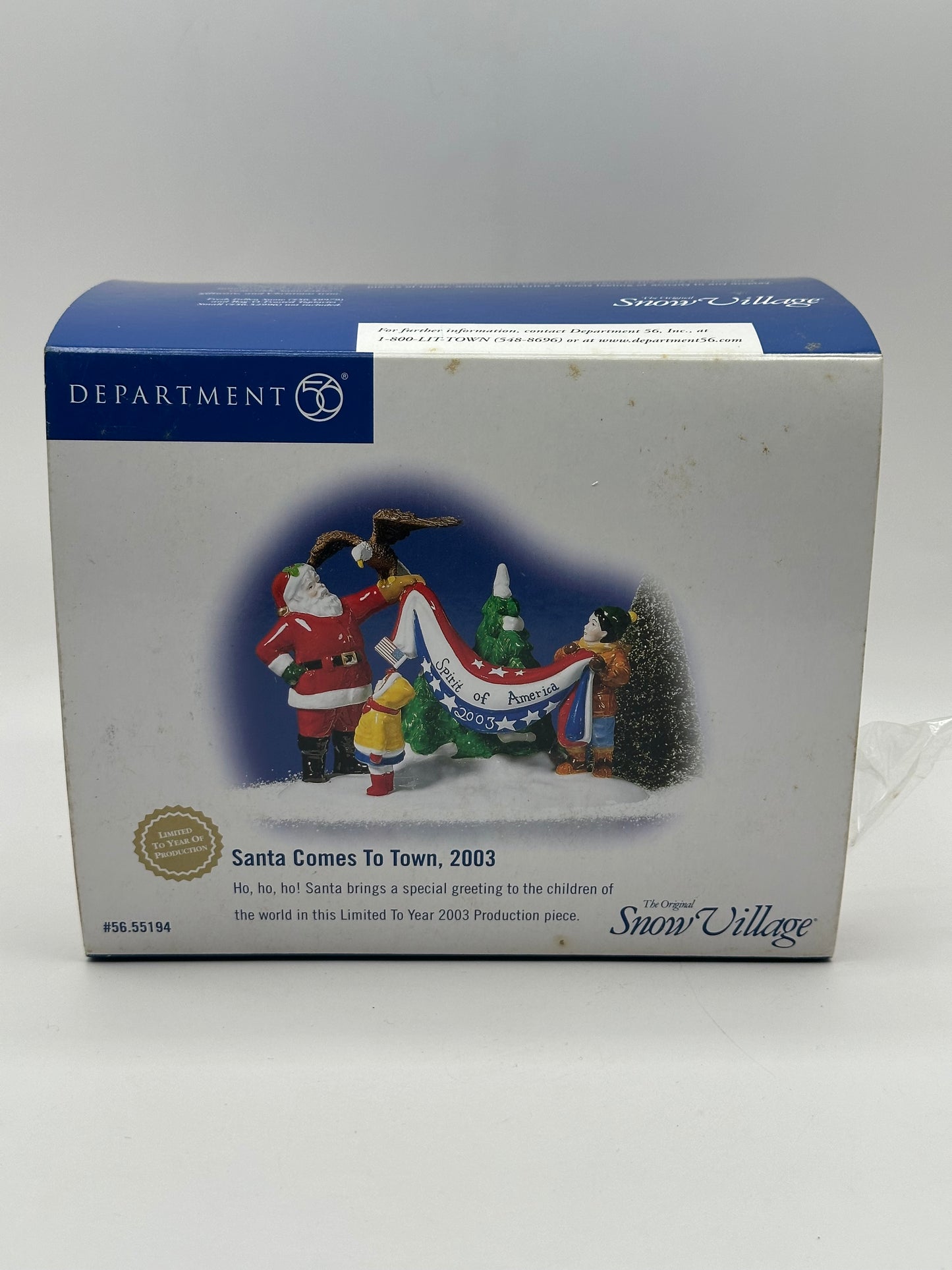 Dept 56 Original Snow Village Santa Comes to Town 2003