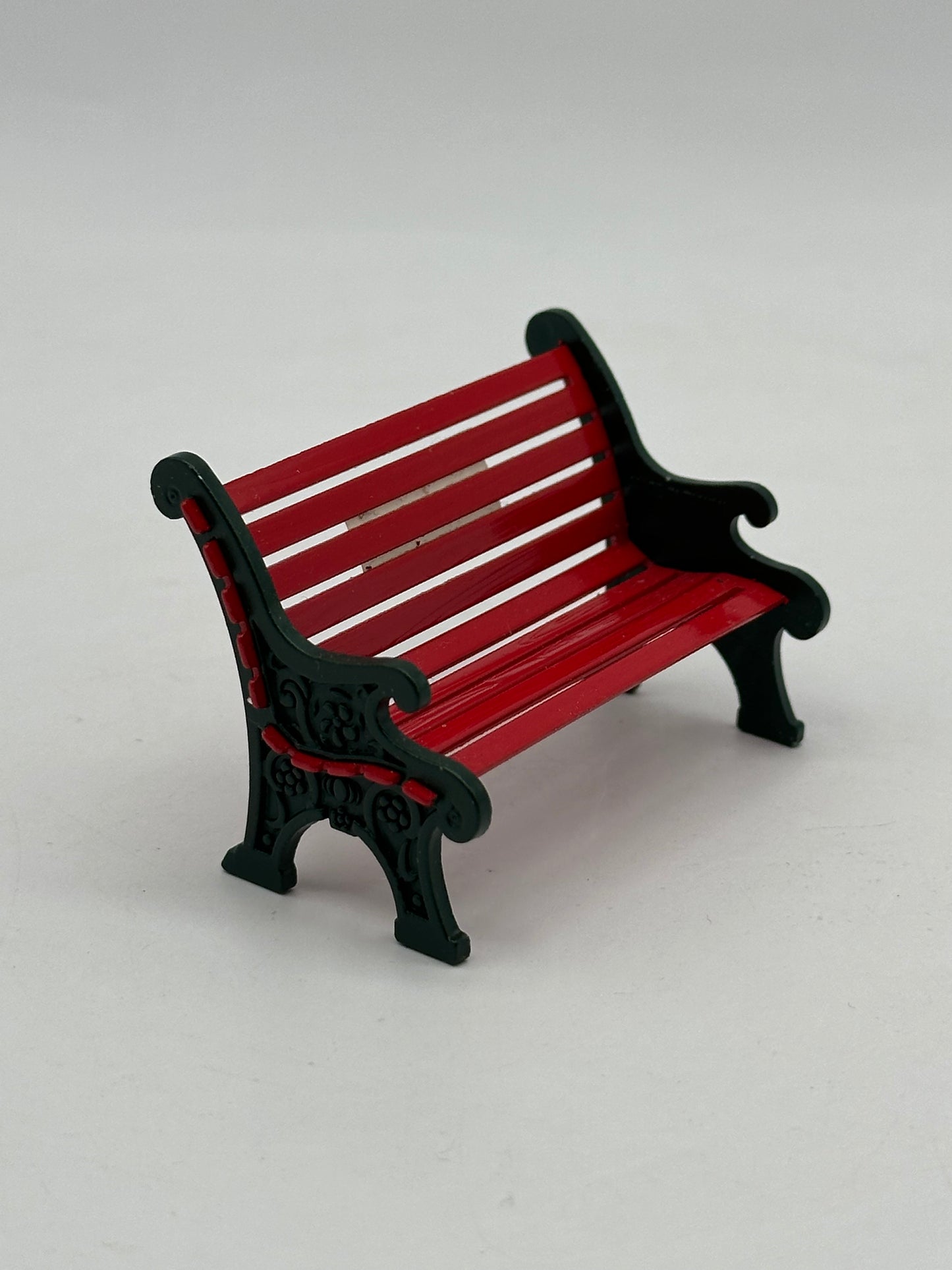 Dept 56 Christmas in the City Red Wrought Iron Park Bench