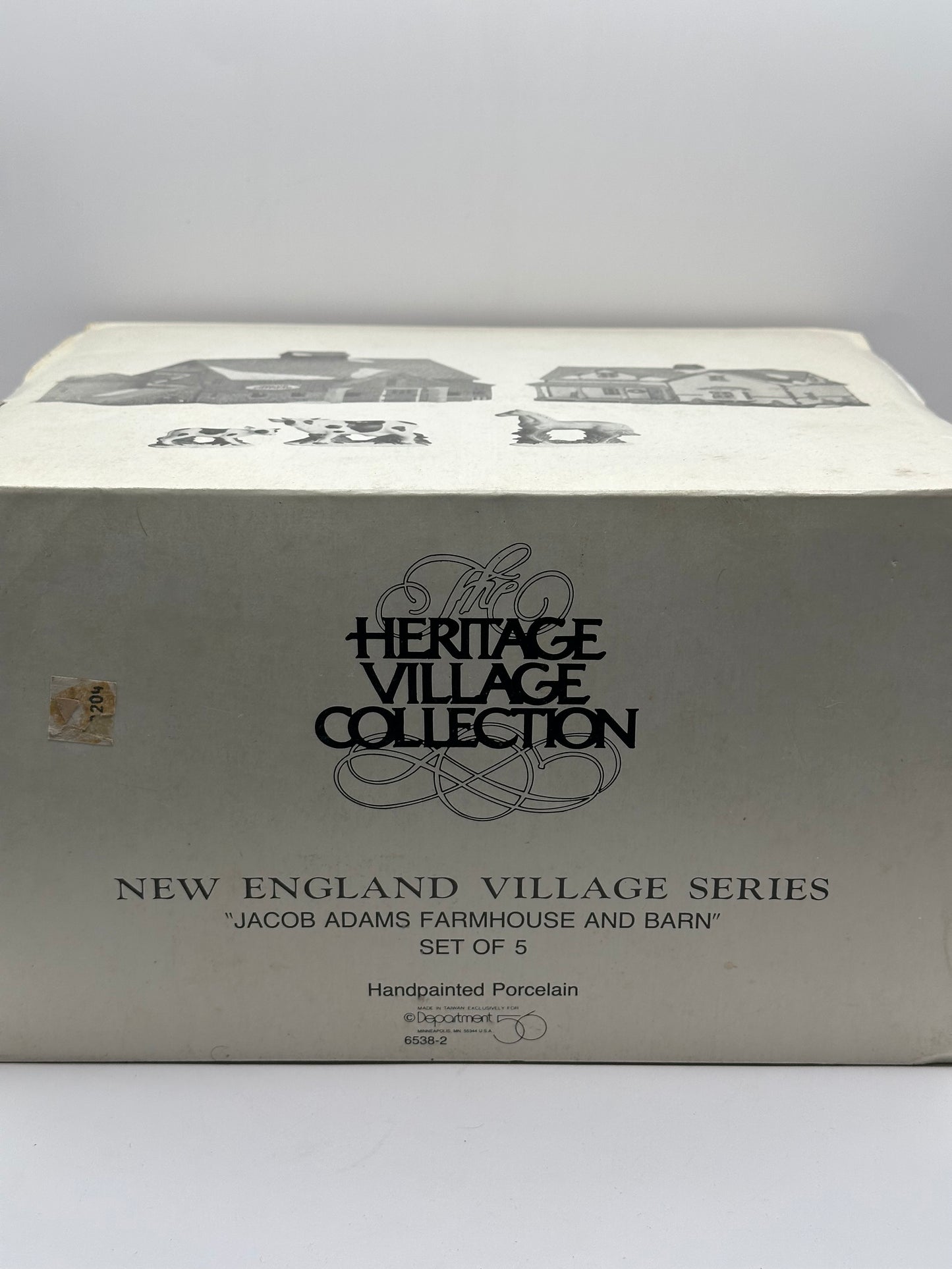 Dept 56 New England Village Jacob Adams Farmhouse and Barn (Set of 5)