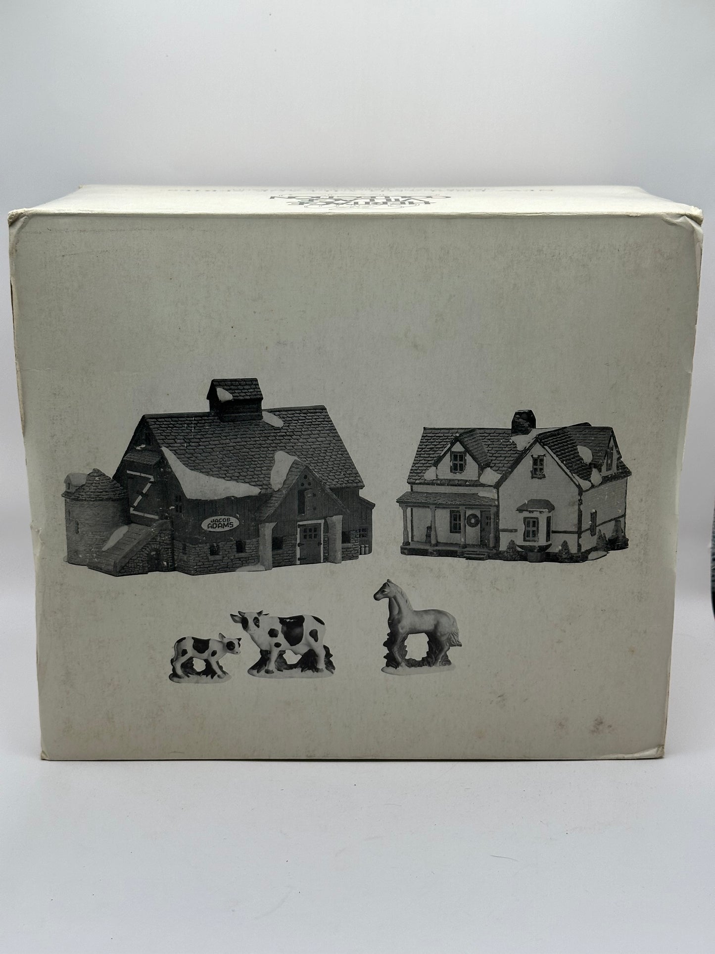 Dept 56 New England Village Jacob Adams Farmhouse and Barn (Set of 5)