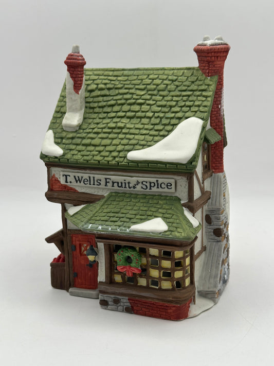 Dept 56 Dickens’ Village T. Wells Fruit And Spice Shop