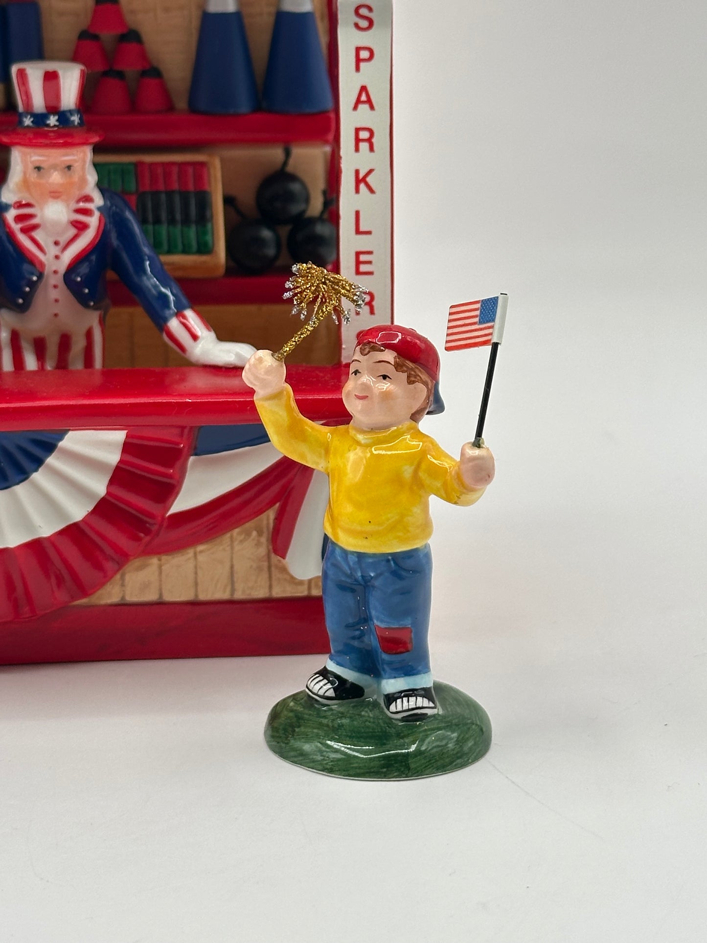 Dept 56 Original Snow Village Uncle Sam’s Fireworks Stand