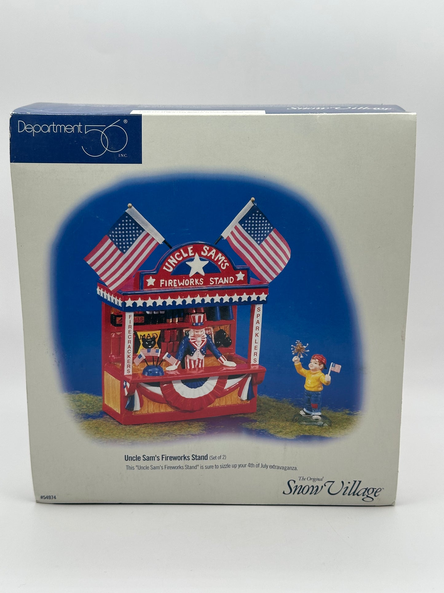 Dept 56 Original Snow Village Uncle Sam’s Fireworks Stand