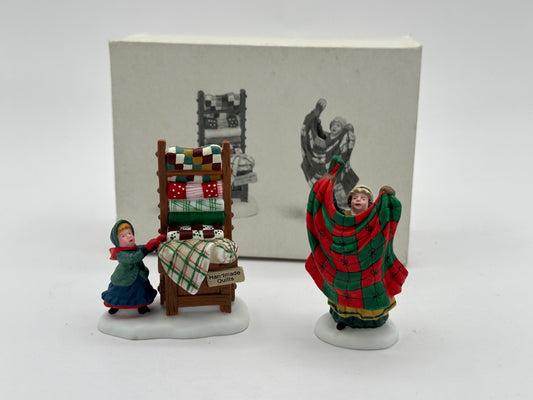 Dept 56 New England Village Christmas Bazaar…Handmade Quilts