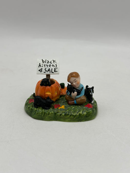 Dept 56 Original Snow Village Halloween Black Kittens For Sale Figurine