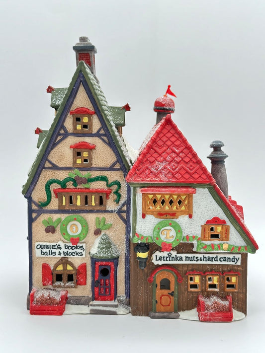 Dept 56 North Pole Series Obbie’s Books & Letrinka’s Candy