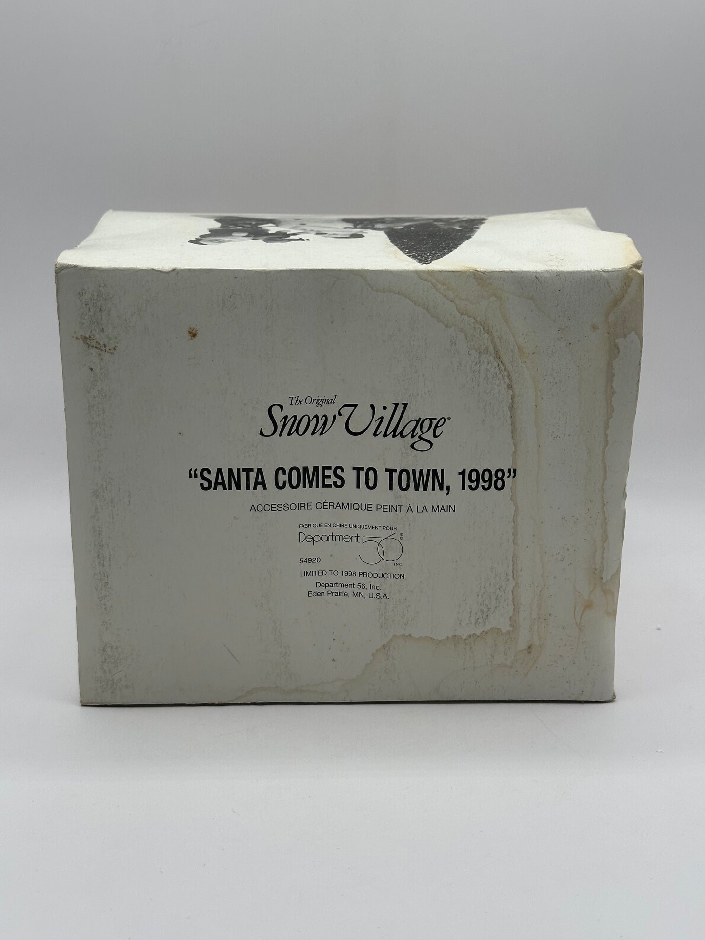 Dept 56 Original Snow Village Santa Comes to Town 1998