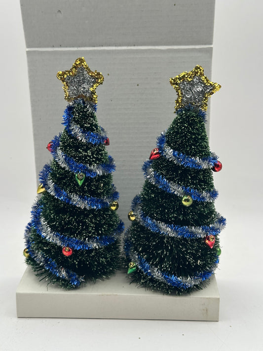 Dept 56 Village Accessories Decorated Sisal Trees (Set of 2)