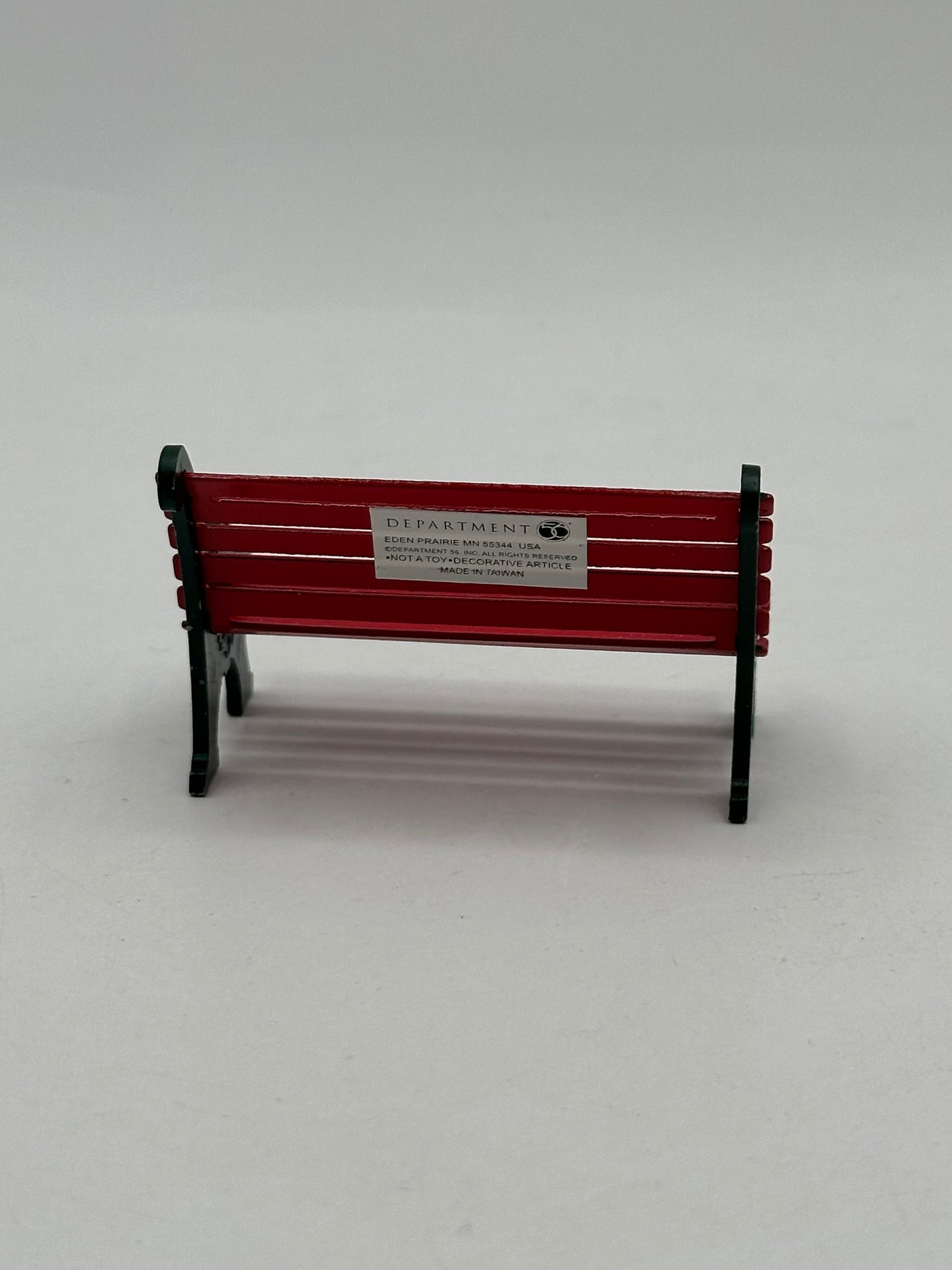 Dept 56 Christmas in the City Red Wrought Iron Park Bench