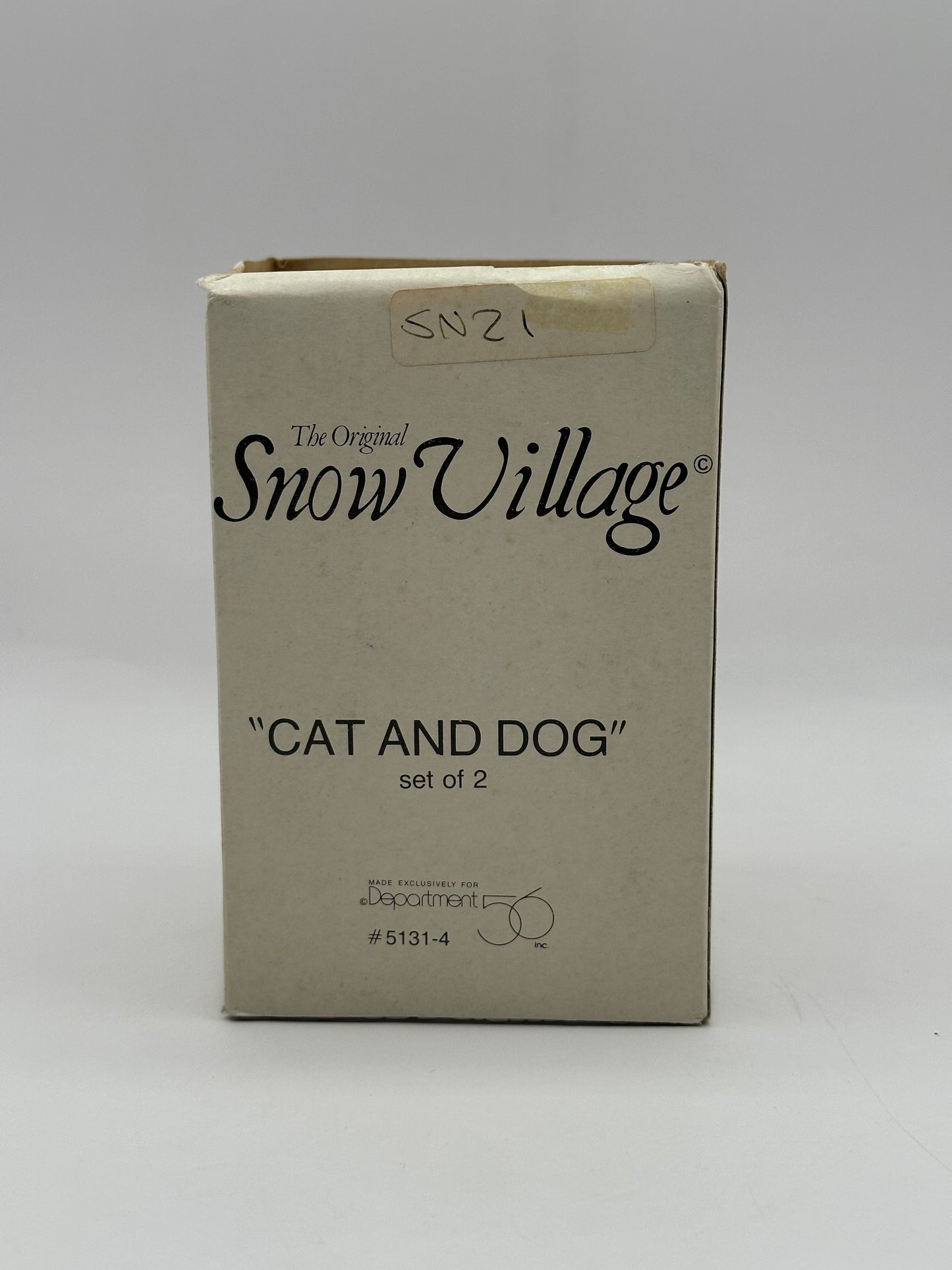 Dept 56 Original Snow Village Doghouse / Cat in Garbage Can