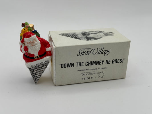 Dept 56 Original Snow Village Down The Chimney He Goes