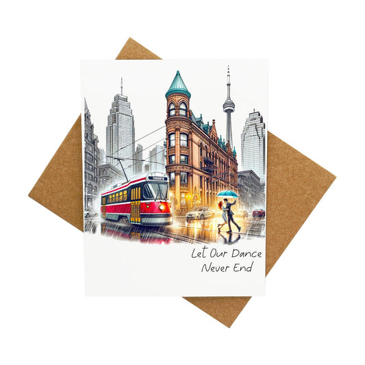 Let Our Dance Never End (Featuring the Flatiron Building in Toronto): A Handcrafted Greeting Card - Vintage Villages