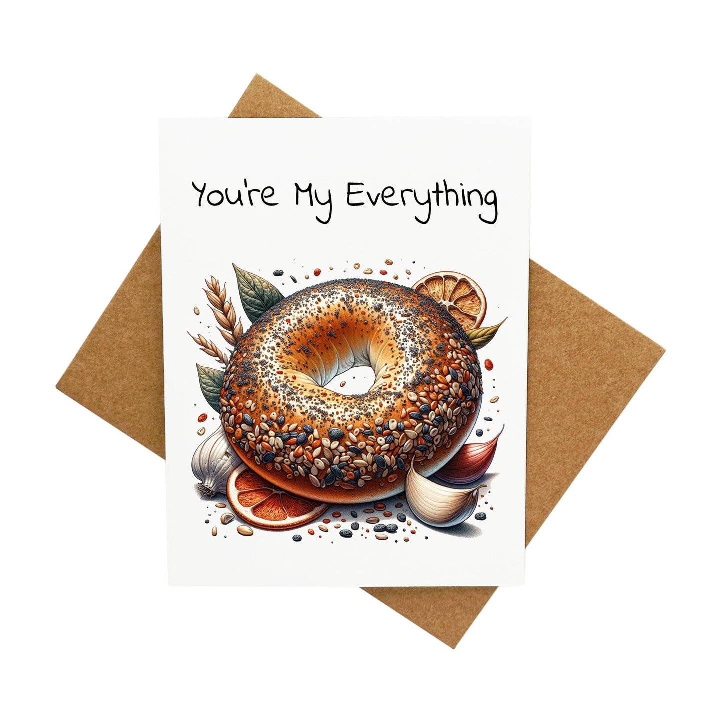 Everything Bagel: A Handcrafted Greeting Card - Vintage Villages