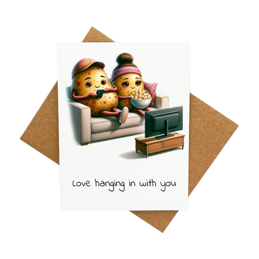 Couch Potatoes: A Handcrafted Greeting Card - Vintage Villages