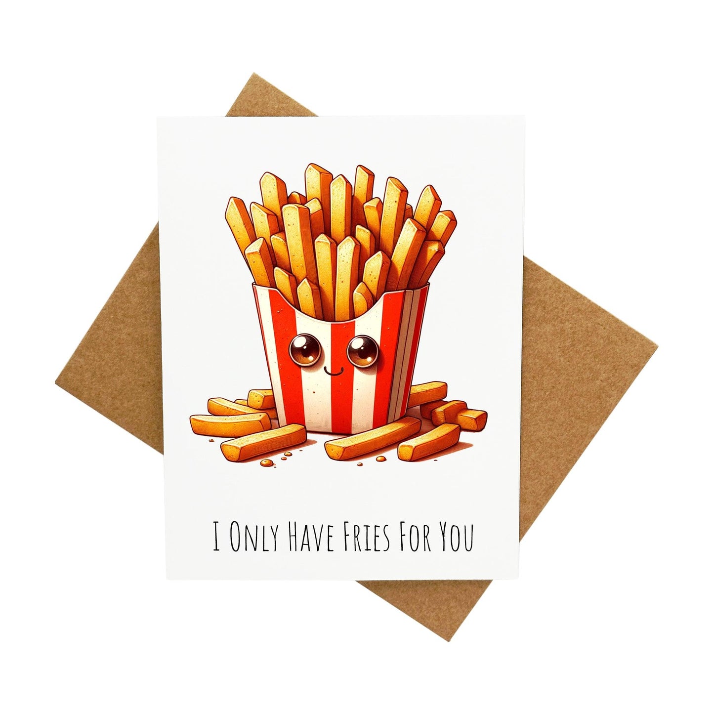 Only Fries For You: A Handcrafted Greeting Card - Vintage Villages