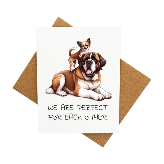 Perfect For Each Other (DOG): A Handcrafted Greeting Card - Vintage Villages