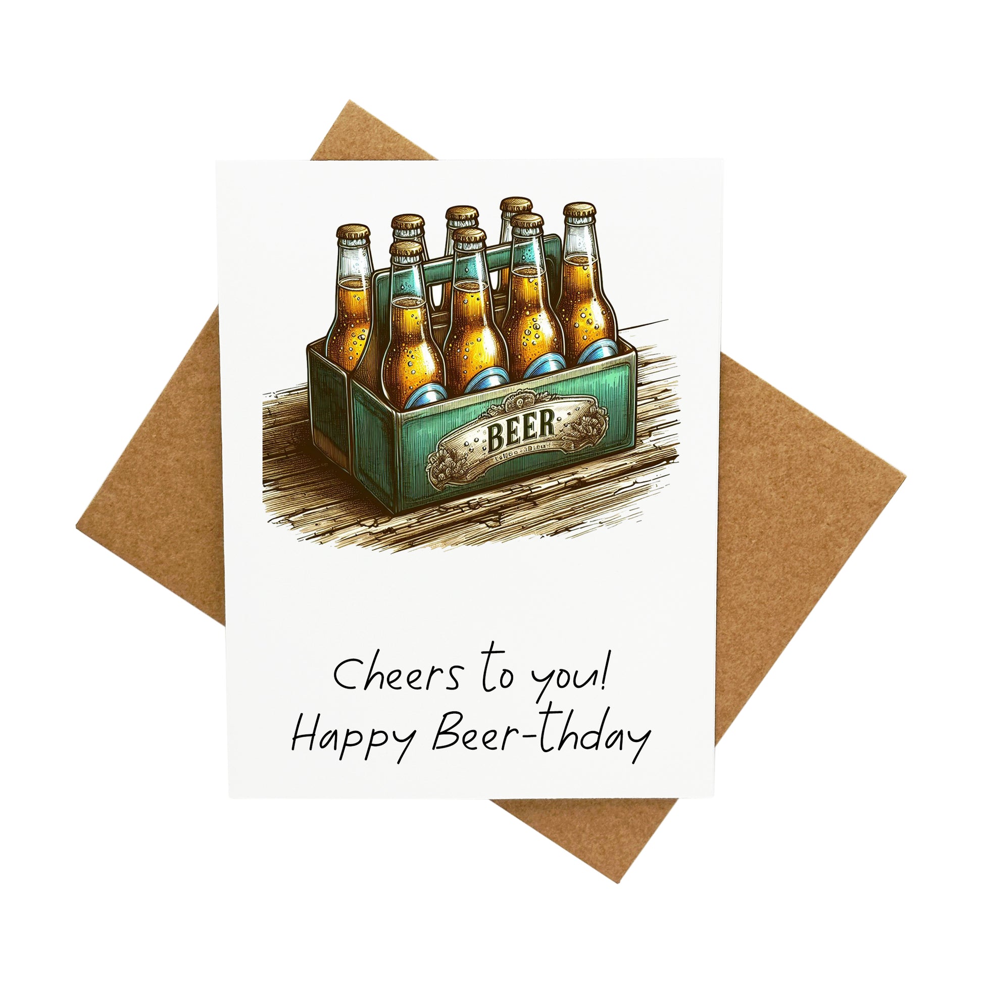 Beer-thday Card: A Handcrafted Greeting Card - Vintage Villages