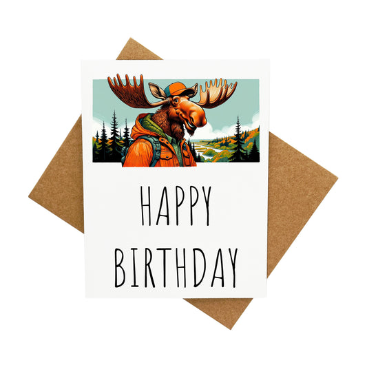 Happy Birthday Moose Hunter Orange: A Handcrafted Greeting Card