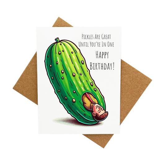 Stuck in a Pickle Birthday: A Handcrafted Greeting Card - Vintage Villages