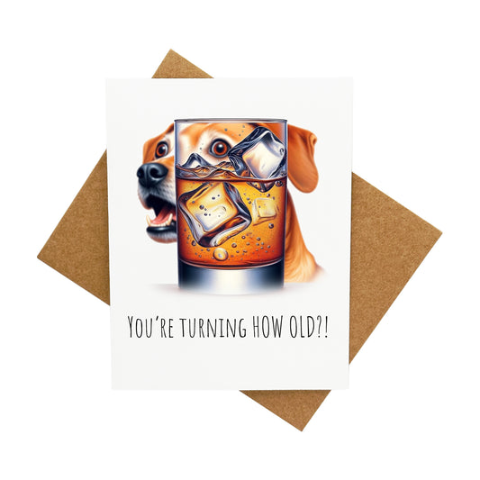 You're How Old!? Birthday (Featuring Dog): A Handcrafted Greeting Card - Vintage Villages