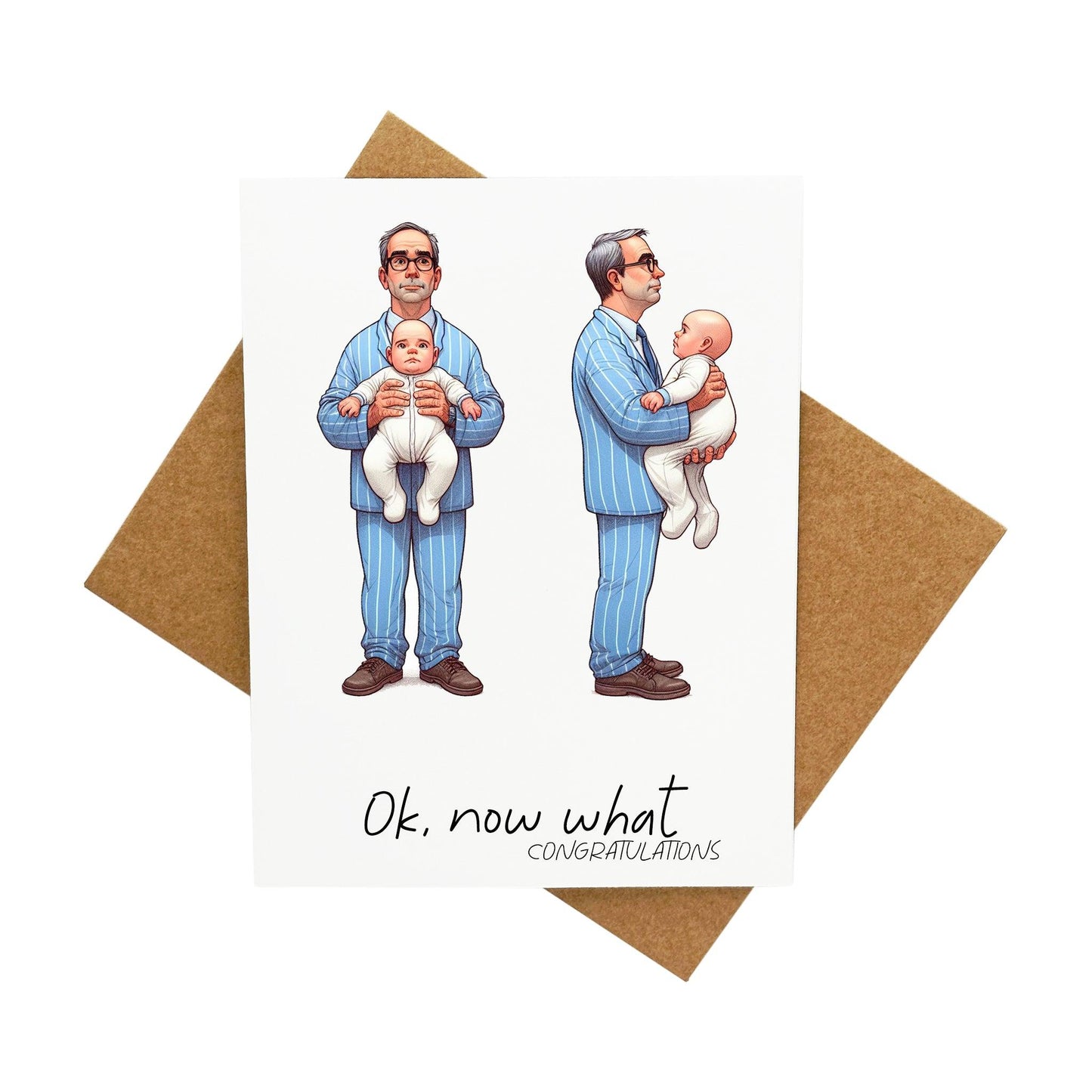 New Baby Now What: A Handcrafted Greeting Card - Vintage Villages