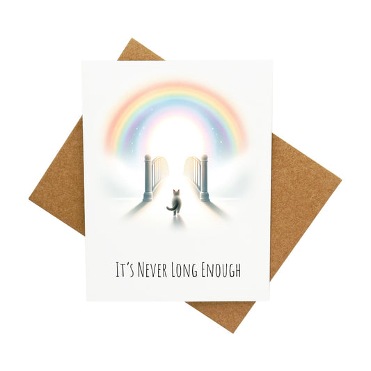 Cat Sympathy Rainbow Bridge: A Handcrafted Greeting Card - Vintage Villages