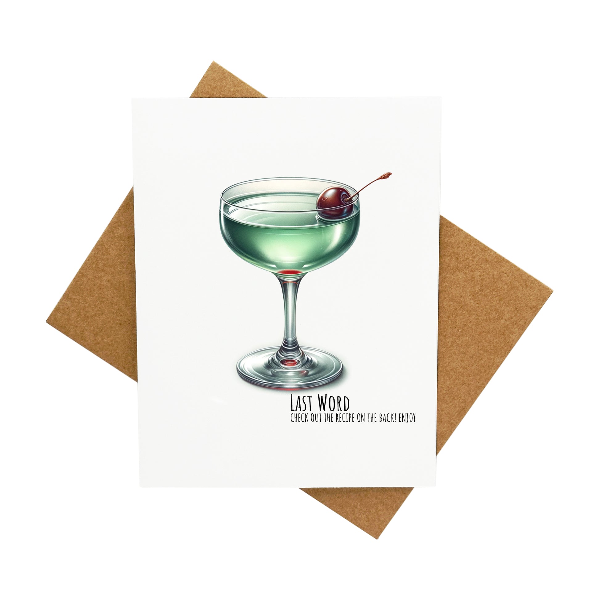 Last Word Cocktail with Recipe: A Handcrafted Greeting Card - Vintage Villages