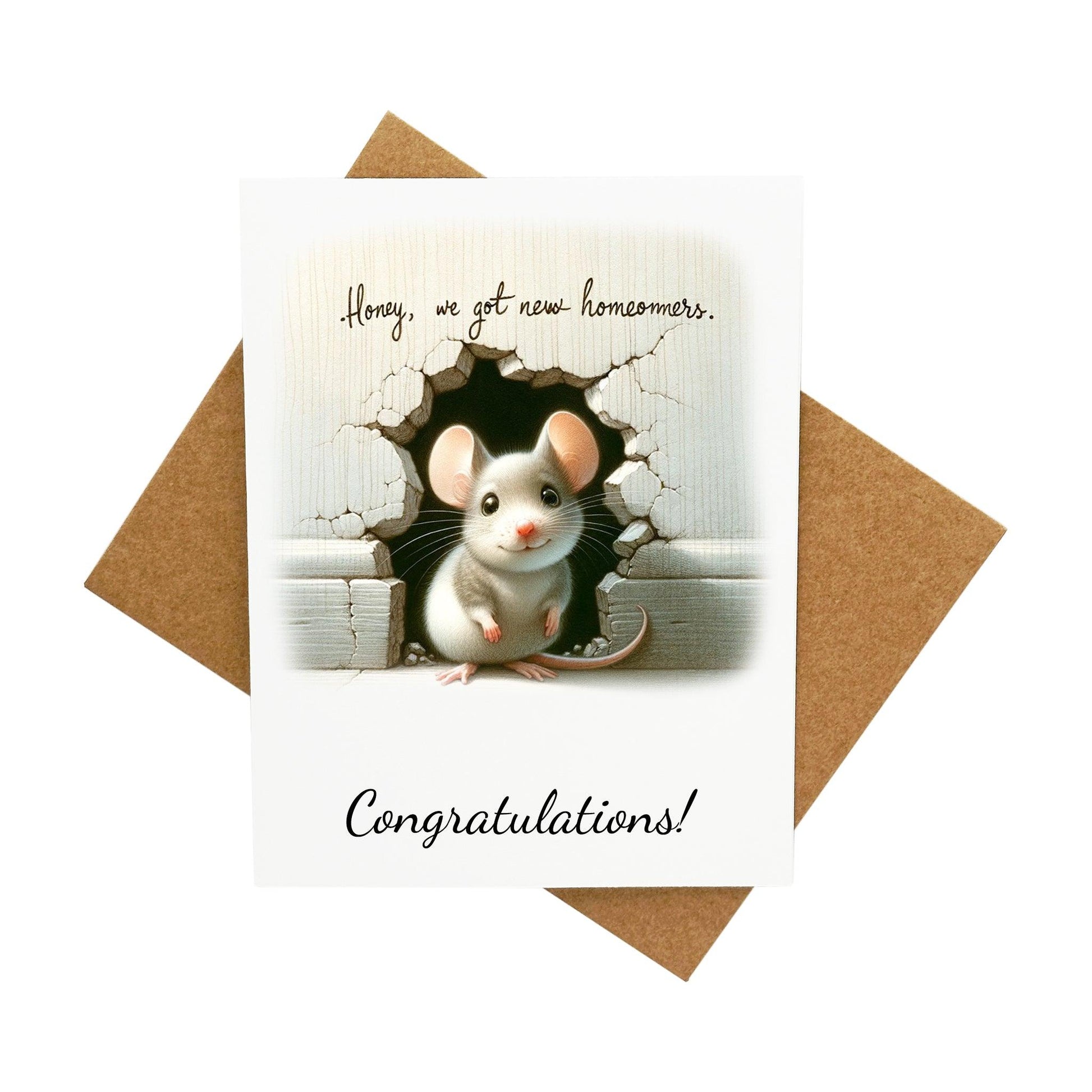 Housewarming Mouse: A Handcrafted Greeting Card - Vintage Villages