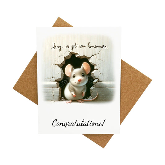 Housewarming Mouse: A Handcrafted Greeting Card - Vintage Villages