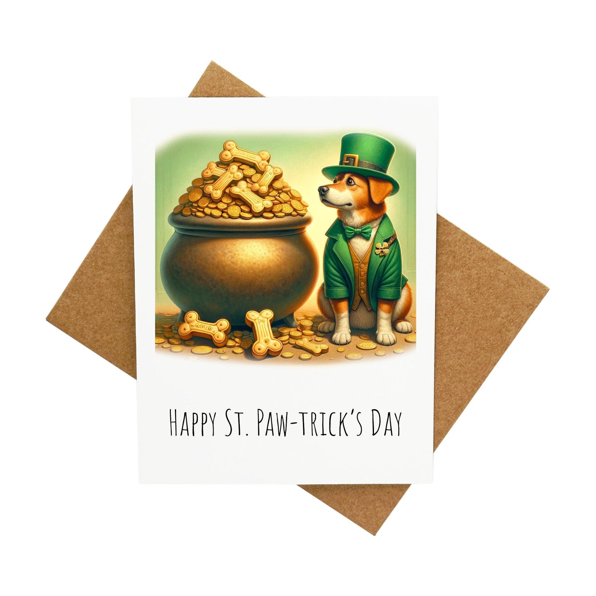 Doggy St. Patrick's Day: A Handcrafted Greeting Card - Vintage Villages