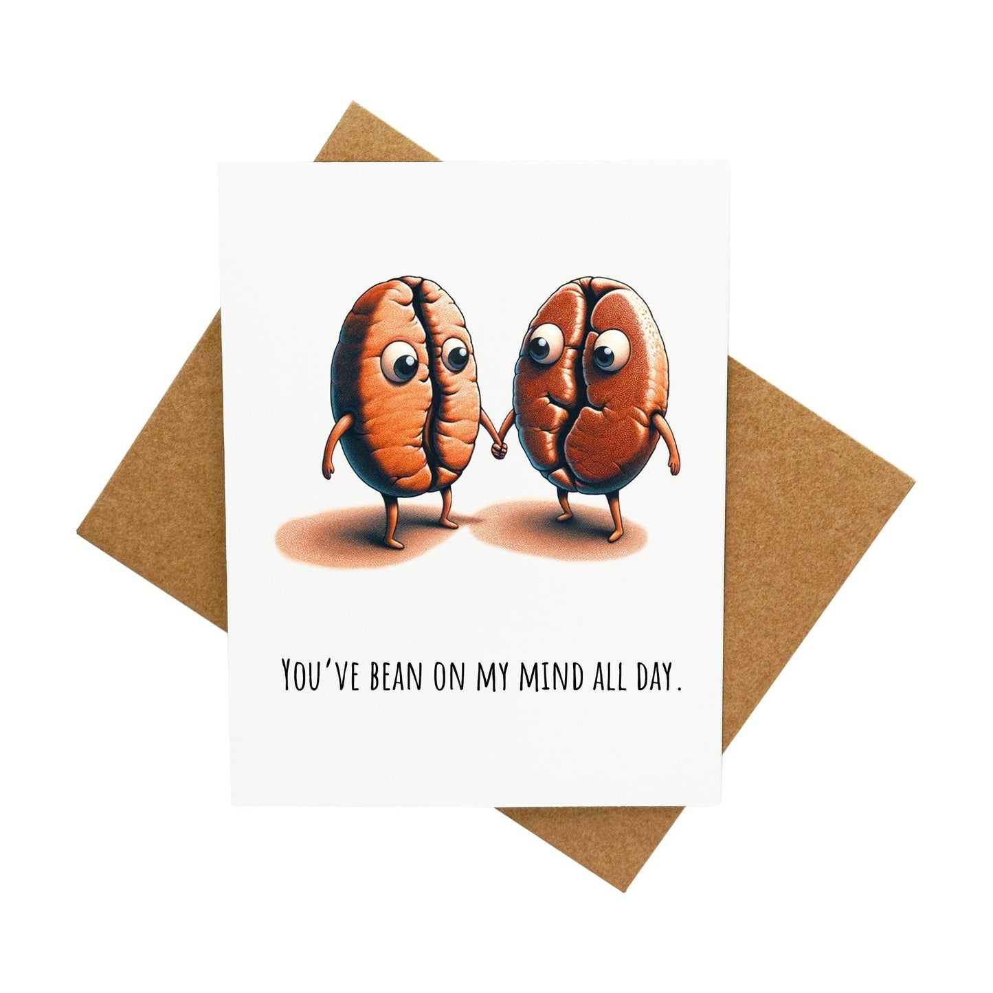 Bean Thinking About You: A Handcrafted Greeting Card - Vintage Villages