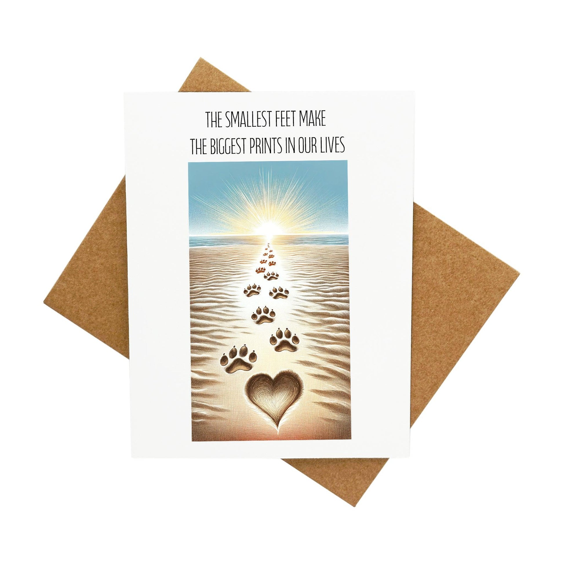 Pet Sympathy Small Feet Big Prints: A Handcrafted Greeting Card - Vintage Villages