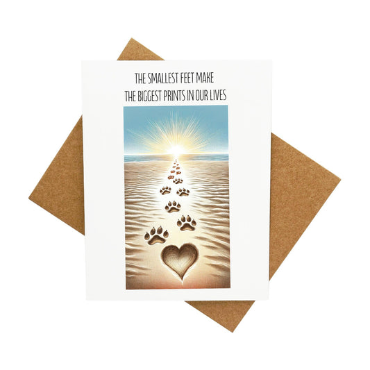 Pet Sympathy Small Feet Big Prints: A Handcrafted Greeting Card - Vintage Villages