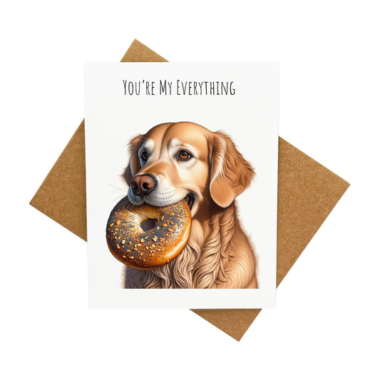 Dog Everything Bagel: A Handcrafted Greeting Card - Vintage Villages