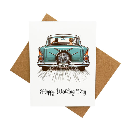 Just Married Congratulations: A Handcrafted Greeting Card - Vintage Villages