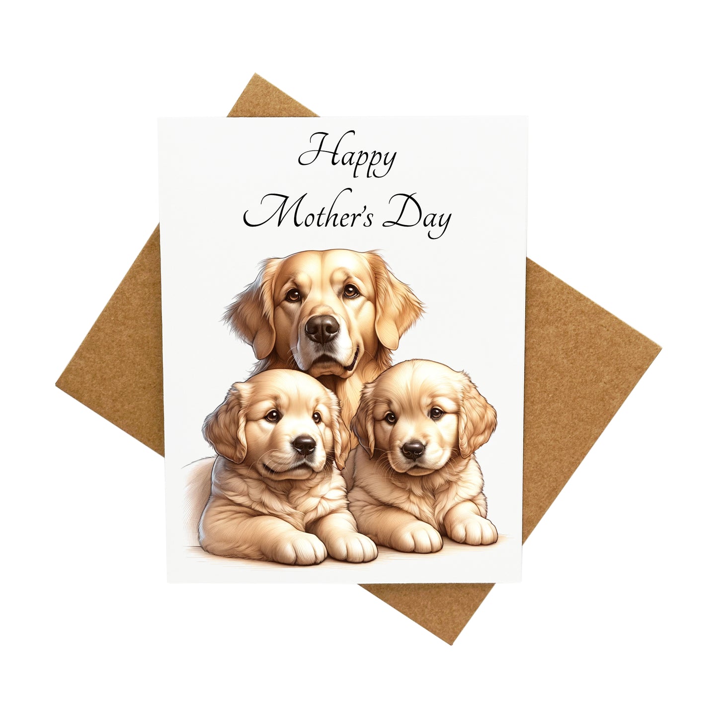 Mother's Day Golden Retrievers: A Handcrafted Greeting Card - Vintage Villages