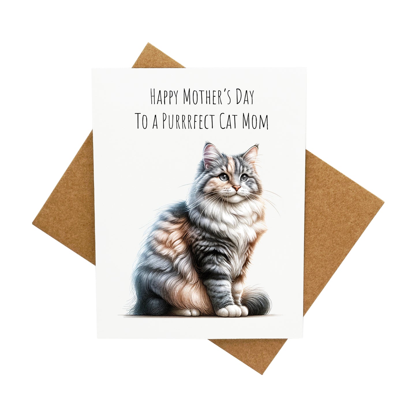 Purrrfect Cat Mom: A Handcrafted Greeting Card - Vintage Villages