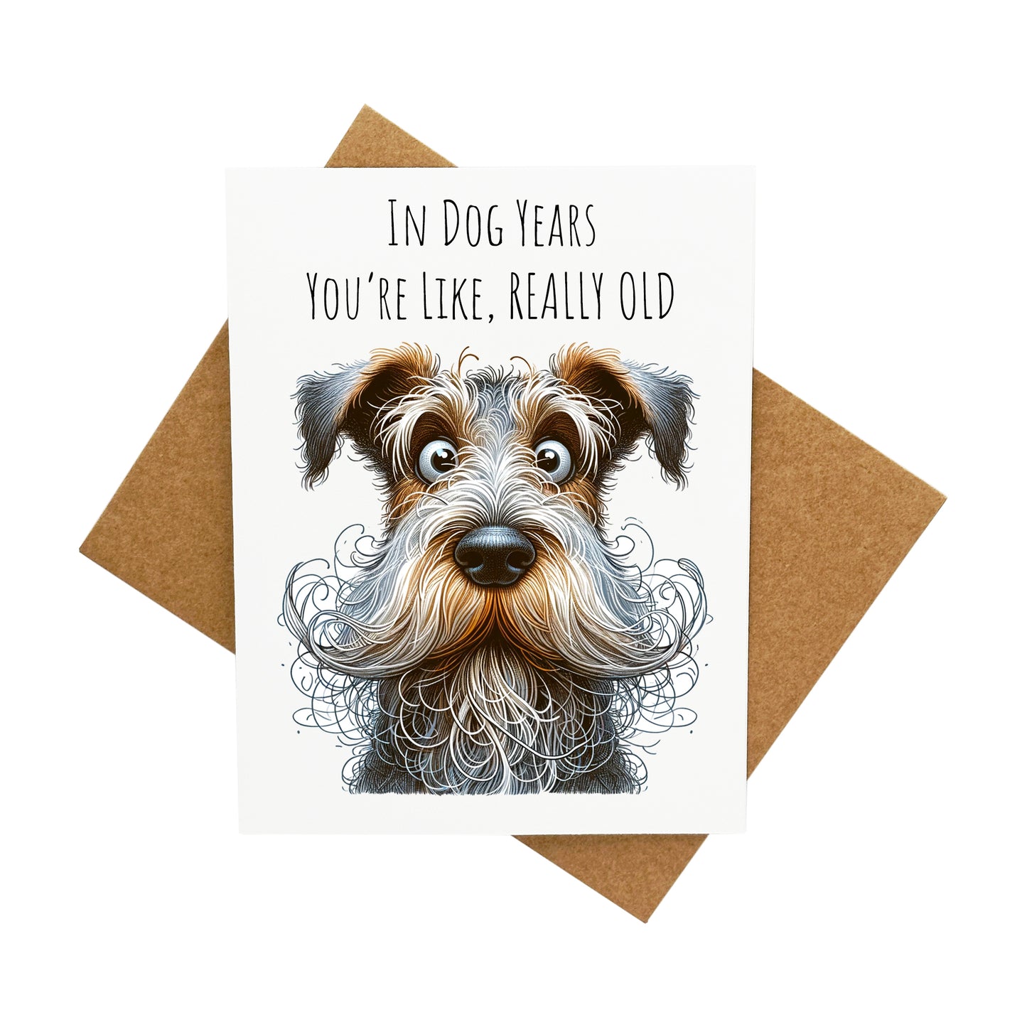 In Dog Years You Are OLD: A Handcrafted Greeting Card - Vintage Villages