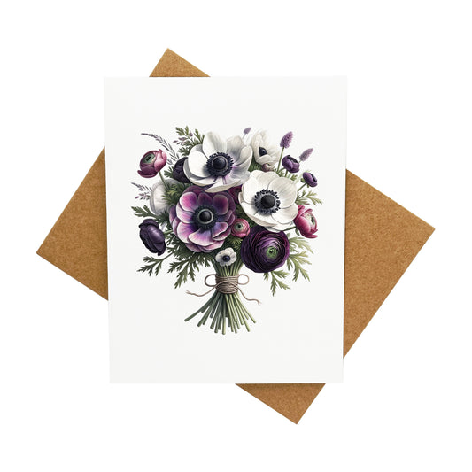 FLOWERS - Anemones and Ranunculus: A Handcrafted Greeting Card - Vintage Villages