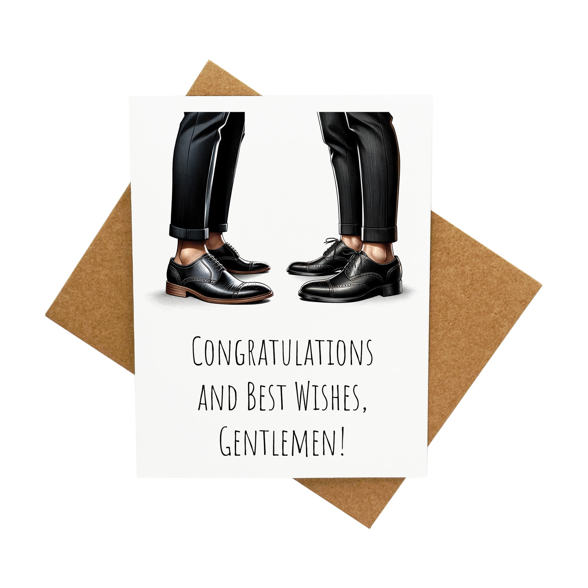 Congratulations Gentlemen (Gay Wedding): A Handcrafted Greeting Card - Vintage Villages