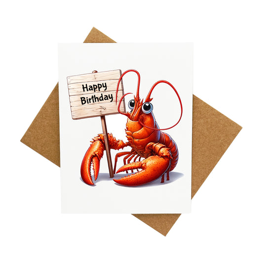 Birthday Lobster: A Handcrafted Greeting Card - Vintage Villages