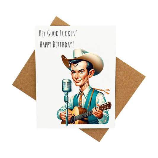 Hey Good Lookin' Country Western Card: A Handcrafted Greeting Card - Vintage Villages