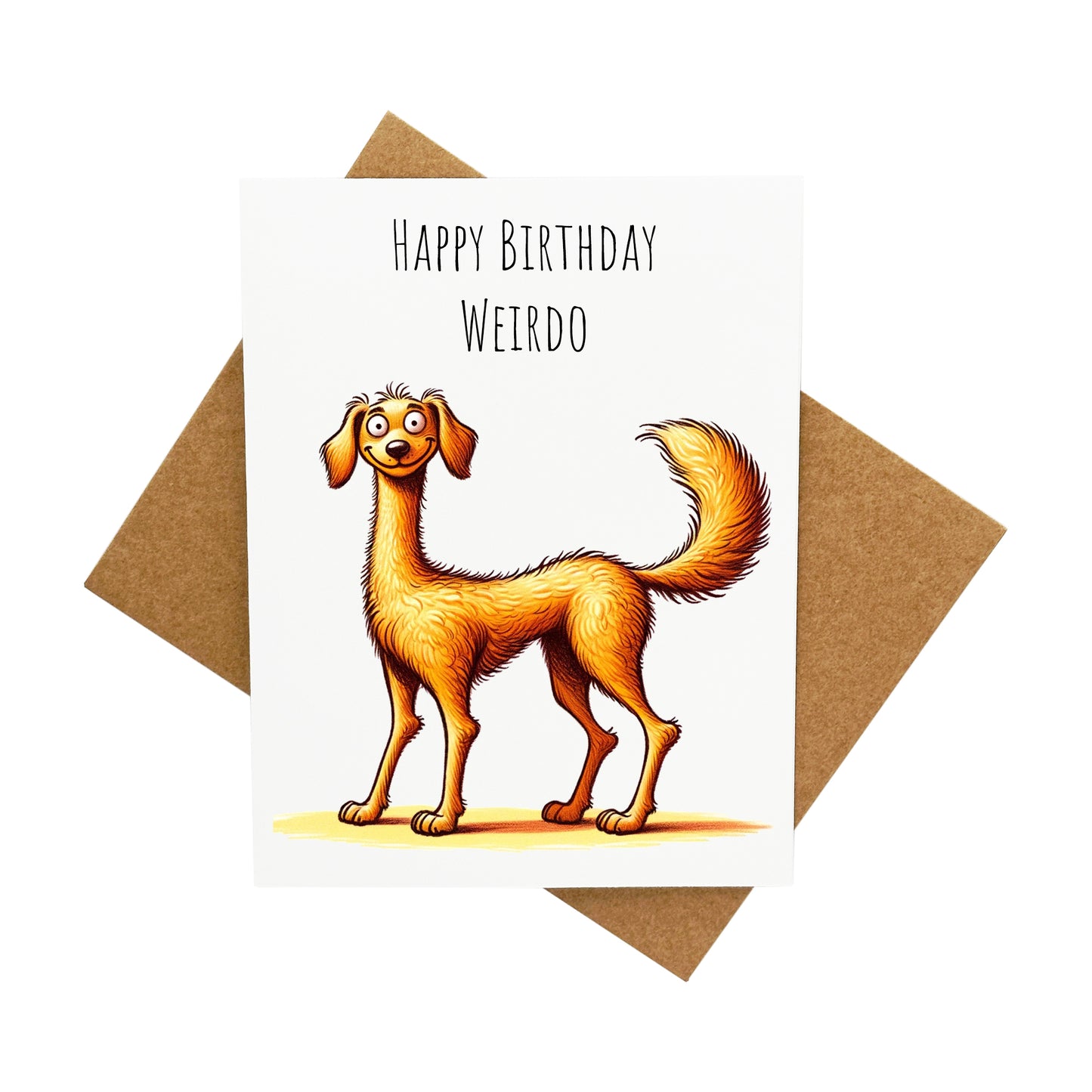 Birthday Weirdo (Featuring a Dog): A Handcrafted Greeting Card - Vintage Villages