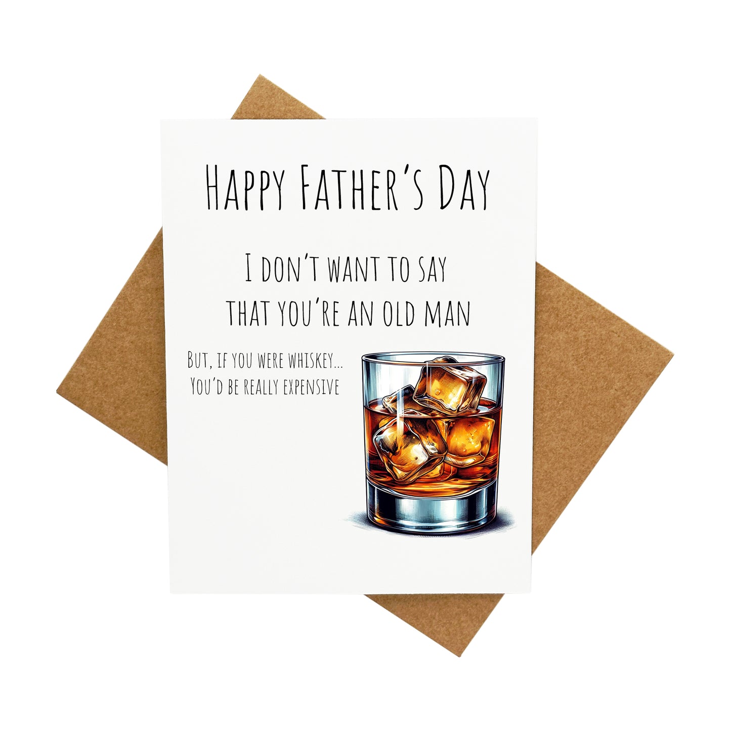 Funny Father's Day Like a Expensive Whiskey: A Handcrafted Greeting Card - Vintage Villages