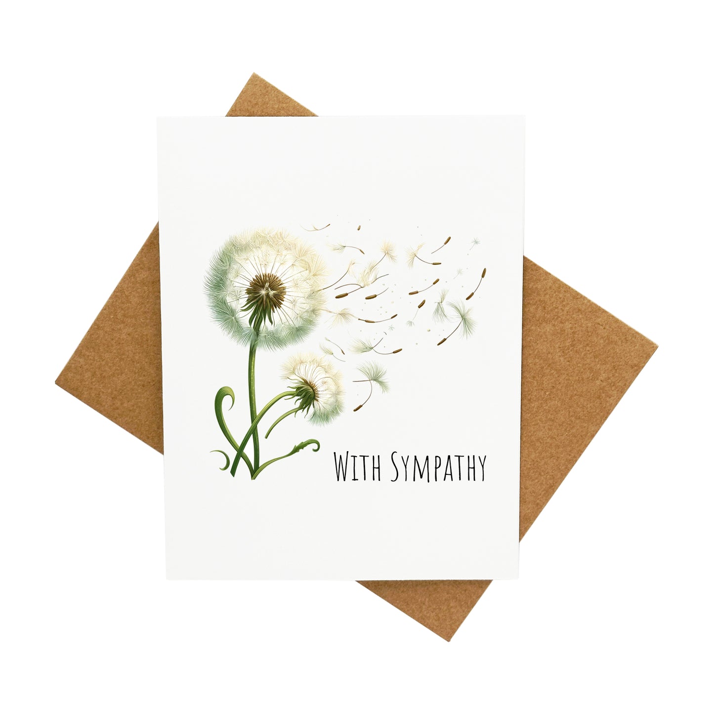 Dandelion Blowing in The Wind: A Handcrafted Greeting Card - Vintage Villages