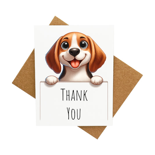 Thank You (Featuring a Dog): A Handcrafted Greeting Card - Vintage Villages